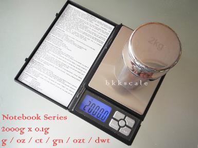 เครื่องชั่งดิจิตอล Notebook Series 2000g x 0.1g ทศนิยม 1 ตำแหน่ง ชั่งทอง เงิน พลอย สมุนไพรฯลฯ SC-064